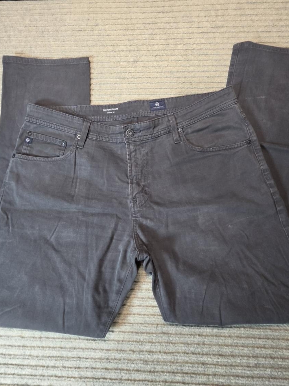 AG ADRIANO GOLDSCHMIED THE GRADUATE TAILORED LEG MEN'S GRAY DENIM JEANS 38 X 32